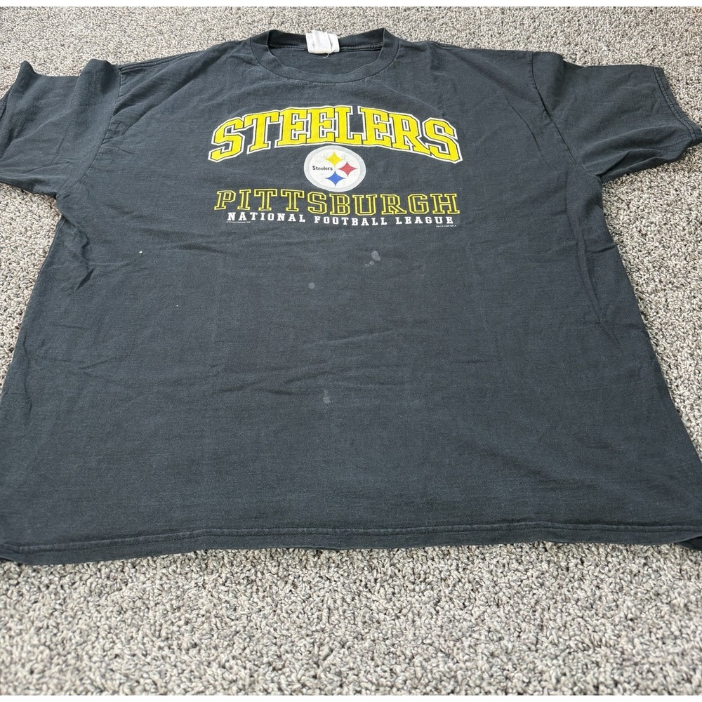 Vintage 1999 Pittsburgh Steelers NFL T Shirt Men's Size 3XL Black